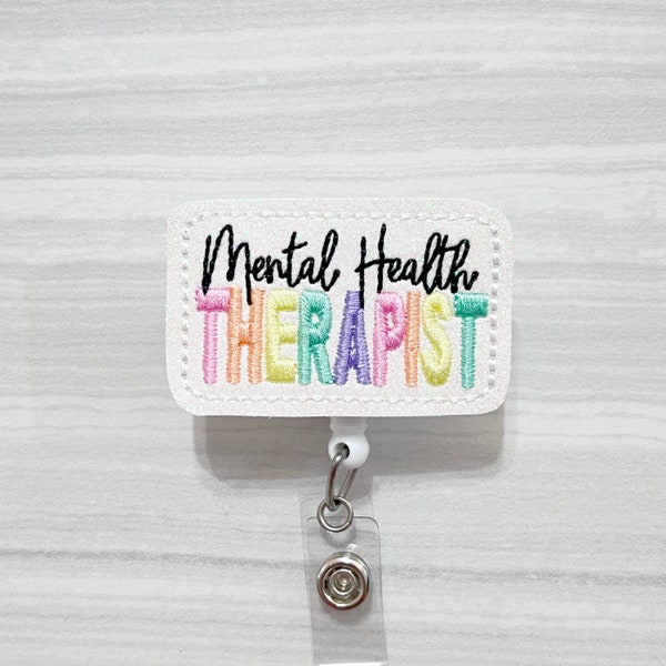 Mental Health Therapist badge reel, mental health badge reels, retractable badge, ID badge Reel, Interchangeable badge , badge ID holder