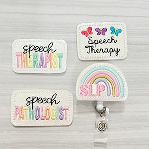 Speech Therapist badge reel, badge reels, nurse retractable badge, ID holder, speech Badge holder, ID badge holder, medical badge reel