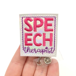Speech Therapist badge reel, badge reels, ST retractable badge, ID holder, speech Badge holder, ID badge holder, medical badge reel