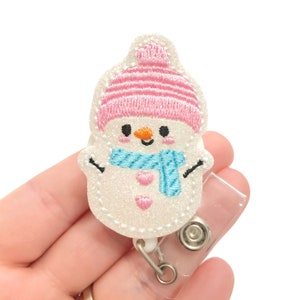 Snowgirl badge reel, christmas badge reel, nurse badge reel, winter badge Reels, snowman Badge holder, ID badge holder, holiday ID holder