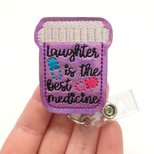 Laughter is the best medicine badge reel, nurse badge reels, retractable badge, ID holder, funny medical badge reel, Medical badge reels