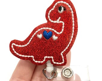 Patriotic Dinosaur badge reel, cute dinosaur badge reels, retractable badge, ID holder, Badge holder, dino badge reel, medical badge reel