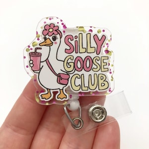 Silly Goose club badge reel, goose badge reel, retractable badge, ID badge Reel, Badge holder, ID badge holder, cute ID badge holders
