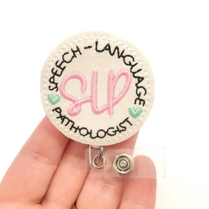 Speech Language Pathologist badge reel, badge reels, retractable badge, SLP badges, speech Badge holder, ID badge holder, medical badge reel