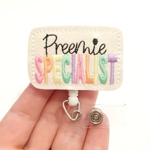 Preemie Specialist badge reel, badge reels , medical badge reel, baby nurse badge reel,  retractable badge, ID badge Reel, nurse Badge reel