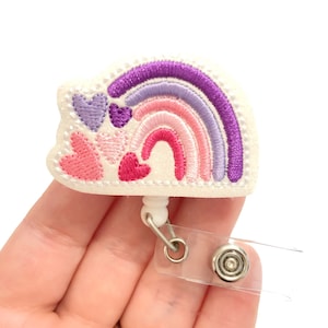 Rainbow badge reels , rainbow hearts badge reels, medical badge reel, retractable badge, ID badge Reel, Badge holder, nurse ID holder