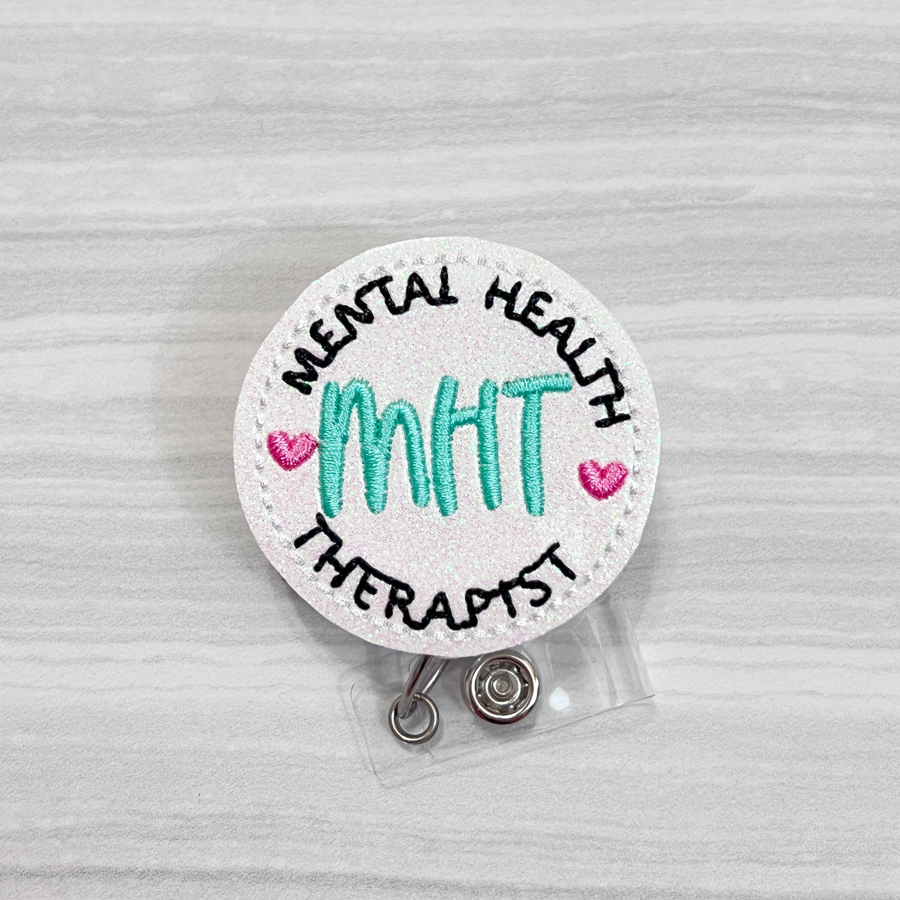 Mental Health Therapist Badge Reel, Mental Health Badge Reels, Retractable  Badge, ID Badge Reel, Interchangeable Badge , Badge ID Holder 