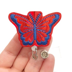 Patriotic butterfly badge reels , patriotic badge reels, medical badge reel, retractable badge, ID badge Reel, Badge holder, nurse ID holder