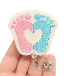 Labor and delivery badge reel, baby feet badge reels , medical badge reel, retractable badge, ID badge Reel, Badge holder, nurse ID holder