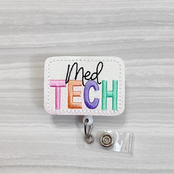 Med tech badge reel, badge reels, nurse retractable badge, ID holder, medical technician Badge holder, ID badge holder, medical badge reel