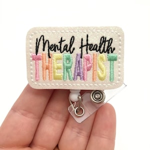 Mental Health Therapist badge reel, mental health badge reels, retractable badge, ID badge Reel, Interchangeable badge , badge ID holder