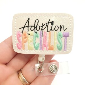 Adoption Specialist badge reel, badge reels , medical badge reel, baby nurse badge reel,  retractable badge, ID badge Reel, nurse Badge reel