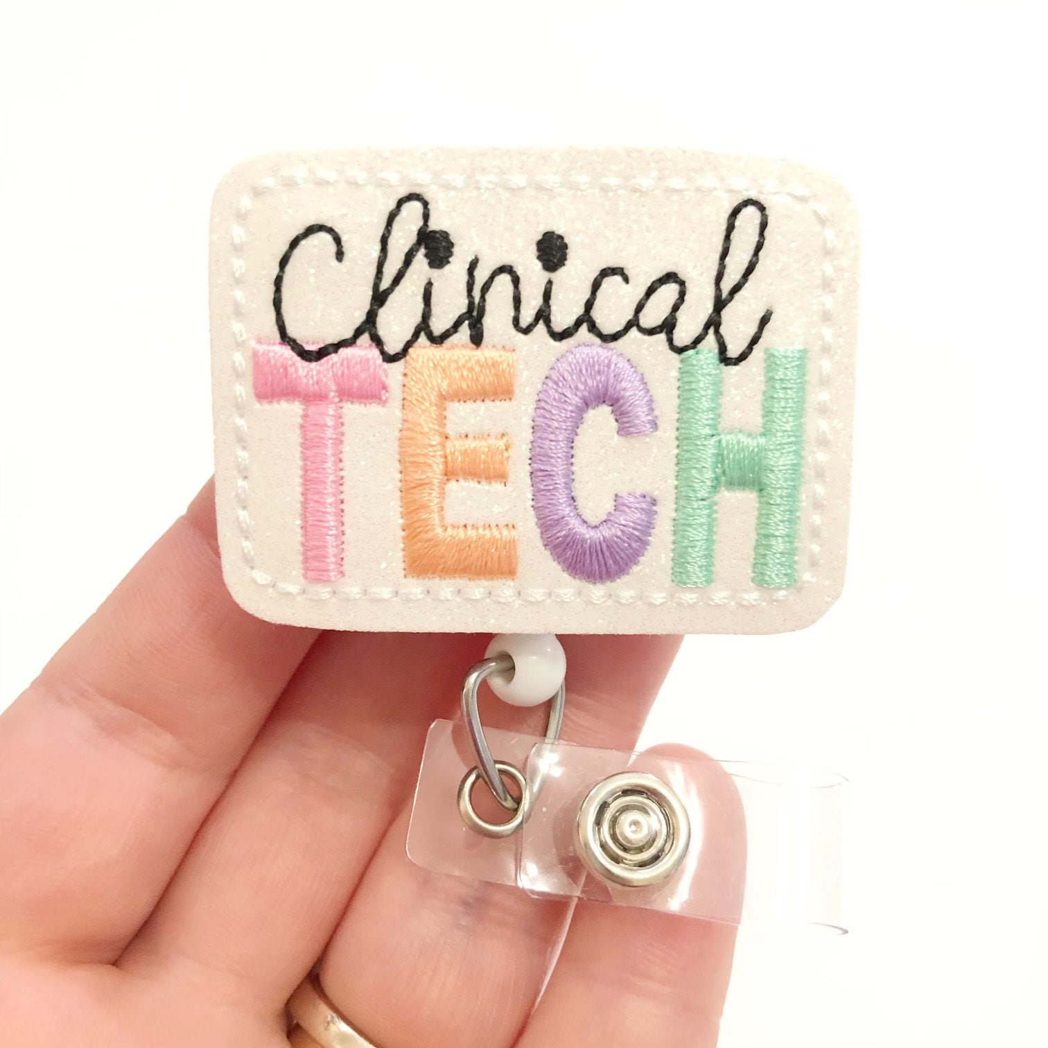 Clinical tech badge reel, badge reels, nurse retractable badge, ID holder,  clinical tech Badge holder, ID badge holder, medical badge reel