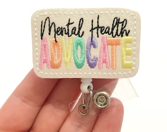 Mental Health advocate badge reel, mental health badge reels, retractable badge, ID badge Reel, Interchangeable badge , badge ID holder
