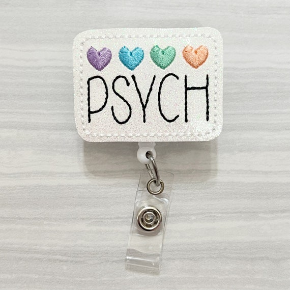 Psych Nurse Badge Reel, Psych Heart Badge Reels , Medical Badge