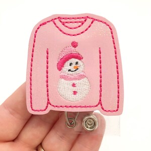 Snowgirl badge reel, christmas badge reel, nurse badge reel, winter badge Reels, snowman Badge holder, ID badge holder, holiday ID holder