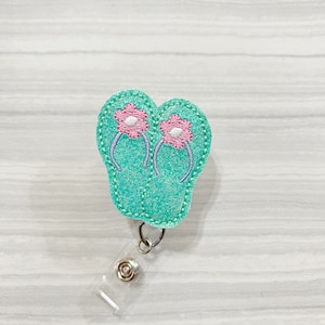 Flip flop badge reels , summer badge reels, medical badge reel, retractable badge, ID badge Reel, Badge holder, nurse ID holder
