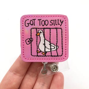 Got too Silly goose badge reel, silly goose badge reel, retractable badge, ID badge Reel, Badge holder, ID badge holder, beach ID holder