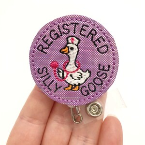 Registered silly goose badge reel, goose badge reel, retractable badge, ID badge Reel, Badge holder, ID badge holder, nurse ID holder