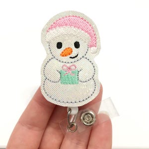 Snowgirl badge reel, christmas badge reel, nurse badge reel, winter badge Reels, snowman Badge holder, ID badge holder, holiday ID holder