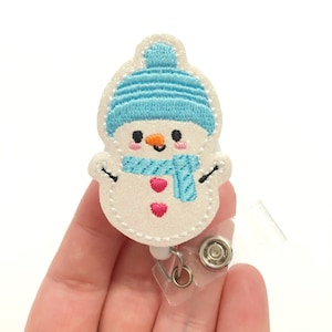 Snowgirl badge reel, christmas badge reel, nurse badge reel, winter badge Reels, snowman Badge holder, ID badge holder, holiday ID holder