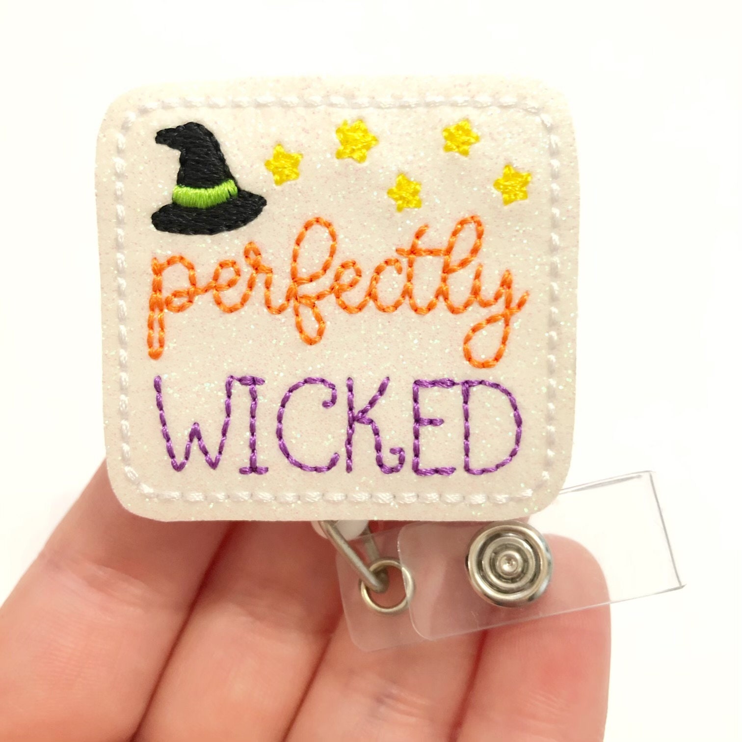 Perfectly wicked badge reel, witch badge reels, Halloween badge reel,  medical badge reels, badge reels, badge ID holder, nurse badge reels