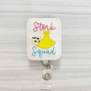 Stork squad badge reel, labor and delivery badge reels , medical badge reel, retractable badge, ID badge Reel, Badge holder, nurse ID holder