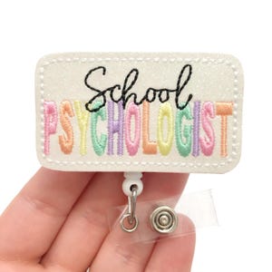 School psychologist badge reel, School badge reel, nurse badge reels, badge reels, badge ID holders, decorated badge reels, badge toppers