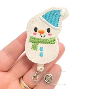 Snowgirl badge reel, christmas badge reel, nurse badge reel, winter badge Reels, snowman Badge holder, ID badge holder, holiday ID holder