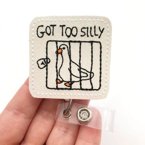 Got too Silly goose badge reel, silly goose badge reel, retractable badge, ID badge Reel, Badge holder, ID badge holder, beach ID holder