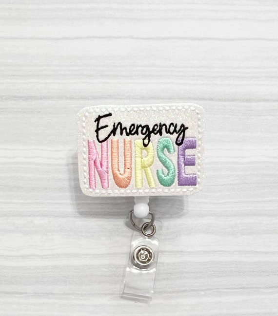 Emergency nurse badge reel, nurse badge reels, nurse retractable badge, ID  holder, Badge holder, ID badge holder, medical badge reel