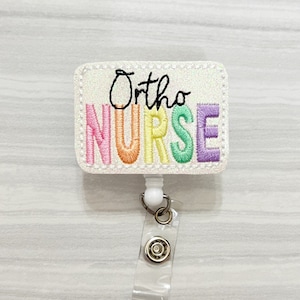 Ortho Nurse badge reel, badge reels, nurse retractable badge, ID holder, orthopedic Badge holder, ID badge holder, medical badge reel