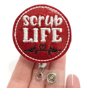 Scrub life badge reel, nurse badge reels , medical badge reel, retractable badge, ID badge Reel, Badge holder, nurse ID holder