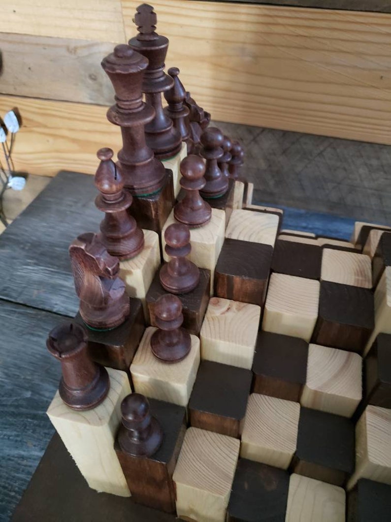 Custom handmade 3d chess board | Etsy