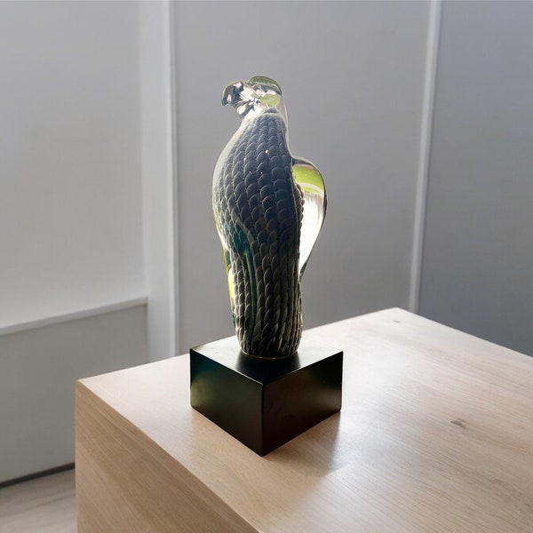 FM Ronneby Sweden Studio Art Glass Eagle  Konstaglas Bird