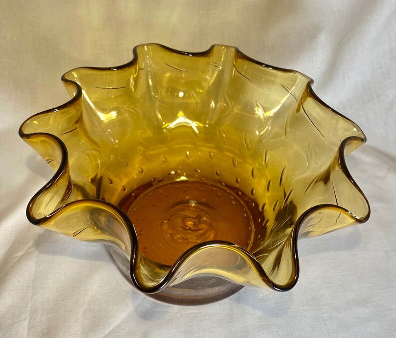 Vintage Blenko Fluted Fruit Bowl Etsy