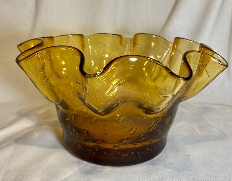 Vintage Blenko Fluted Fruit Bowl Etsy