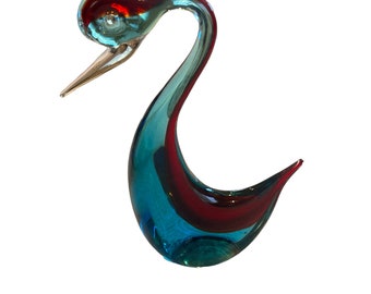 Venetian Murano Formia Italian Sommeroso Vetri Art Glass Swan Sculpture Figure