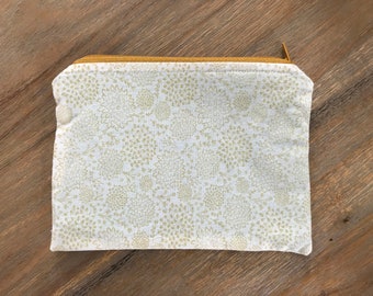 Floral print zipper pouch