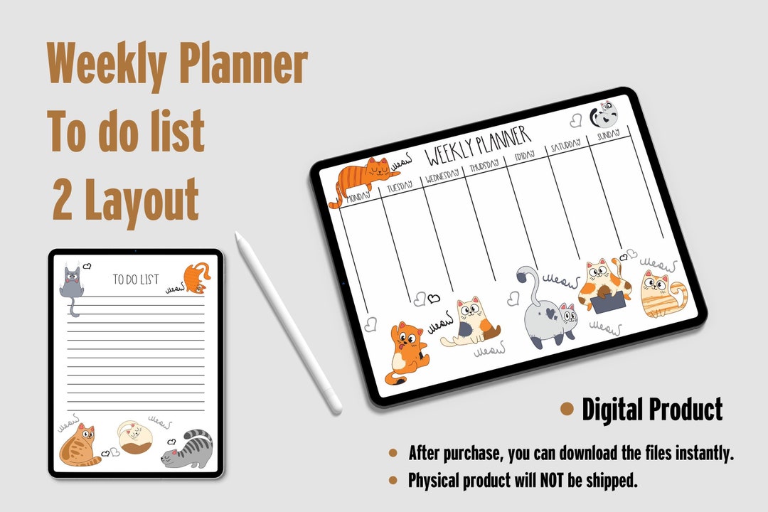 Editable Weekly Planner Printable - Etsy