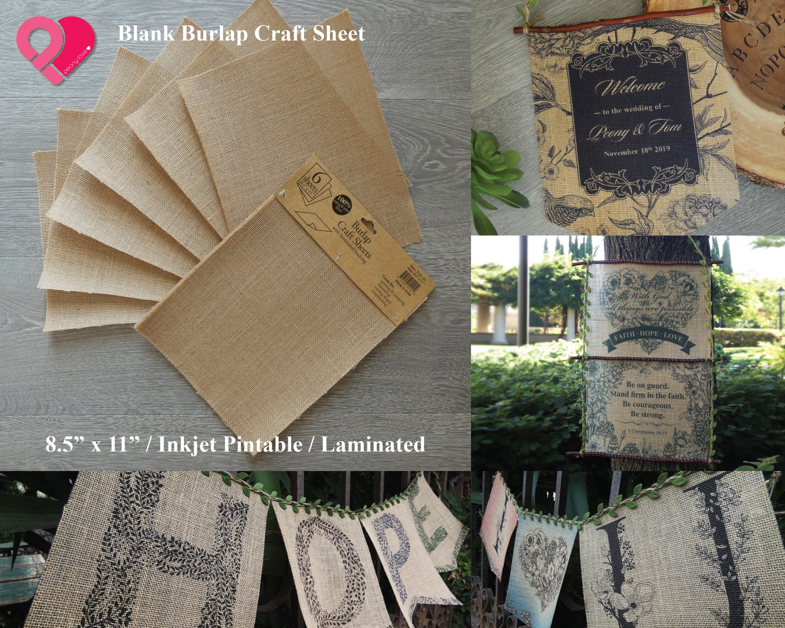 Laminated Burlap Printable Sheets Natural Jute Canvas Inkjet Etsy UK