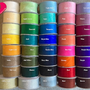 1.5&quot; SHEER ORGANZA RIBBON Mono Edge Silky Soft Delicate Floral Gift Wrap Wedding Birthday Party Dress Baby Shower Halloween Cosplay Costume