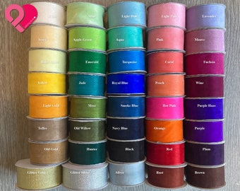 1.5&quot; SHEER ORGANZA RIBBON Mono Edge Silky Soft Delicate Floral Gift Wrap Wedding Birthday Party Dress Baby Shower Halloween Cosplay Costume