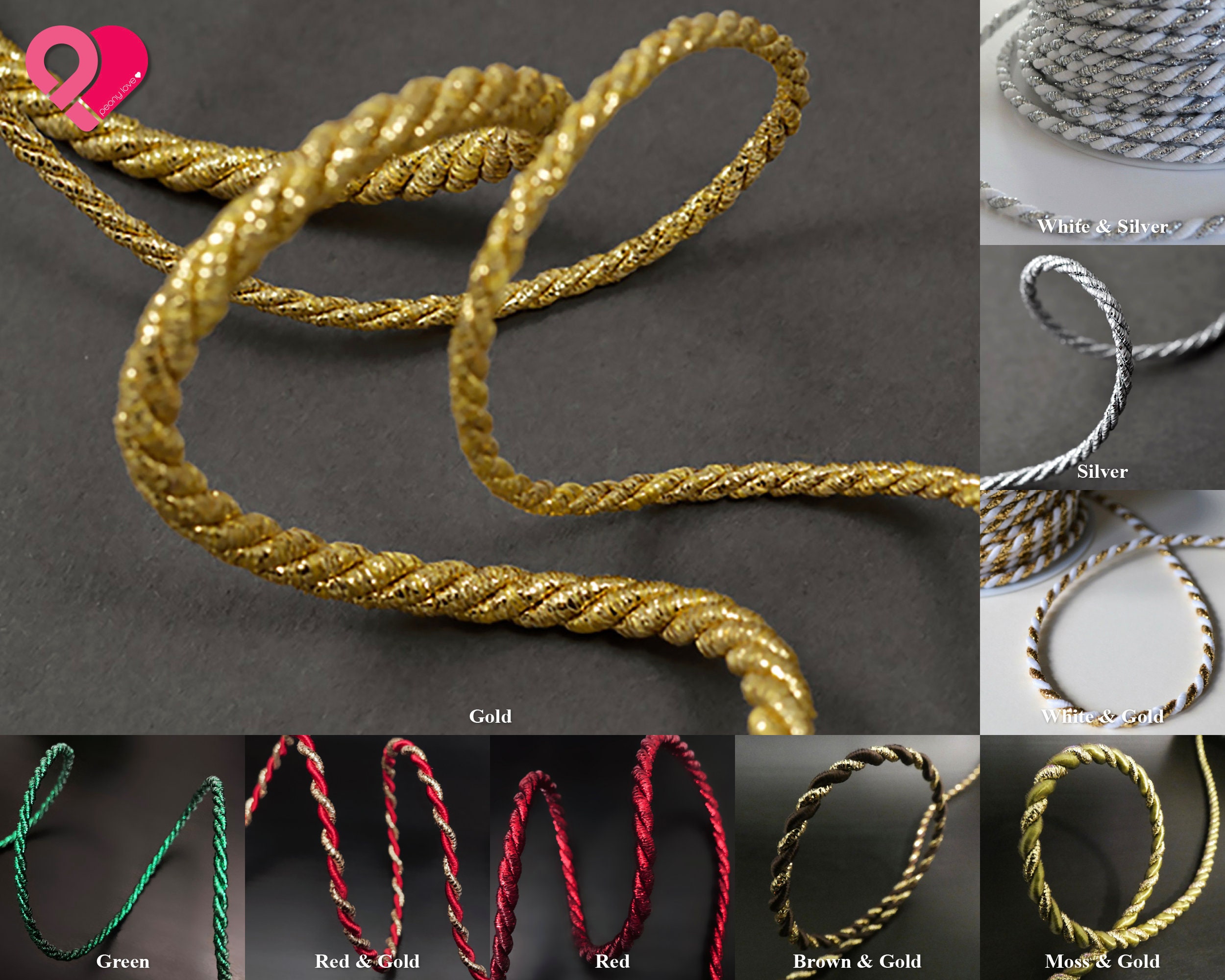 Gold 0.7mm Cord, Silver 0.7mm Thread, Macrame Metallic Cord, Waxed String  Shamballa, Gold or Silver Braided Rope, Very Thin Thread 