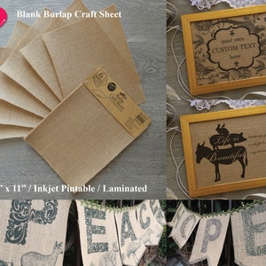 Laminated Burlap Printable Sheets, Natural Jute Canvas Inkjet Printable ...