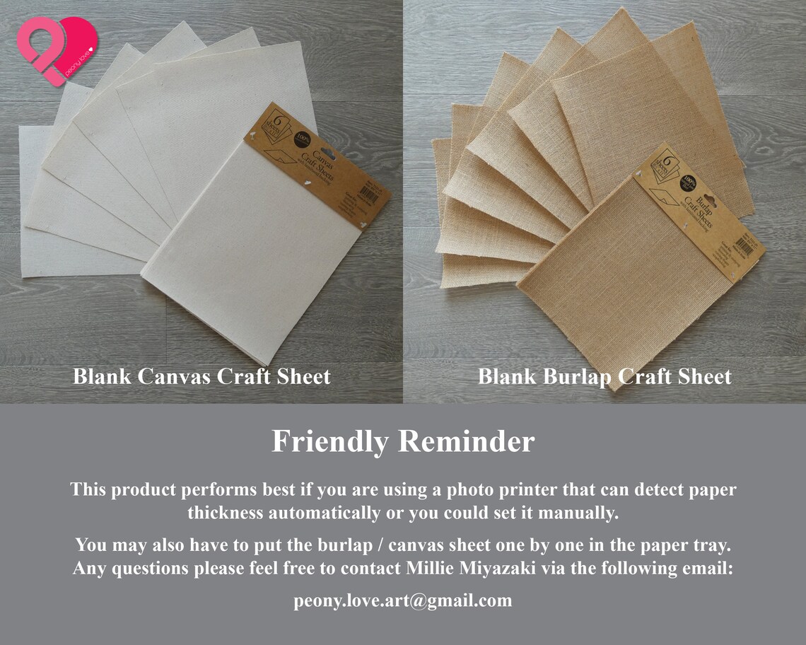 Laminated Burlap Printable Sheets Natural Jute Canvas Inkjet Etsy