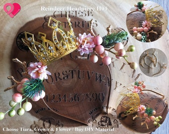 Fairy Tiara, Antler Crown, Horned Circlet, Woodland Elf Reineer Headpiece, Fawn Headband Costume | Elven Royal King Queen Prince Princess