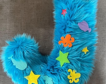 Kawaii blue Fursuit Tail with sea stars Handmade Furry Fursuit Cosplay Kids Costume