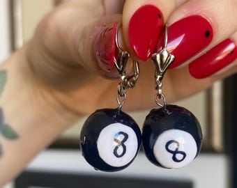 8-Ball POLYMER CLAY EARRINGS
