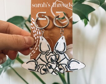 SKULLY CAT polymer clay earrings